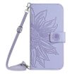 T-Mobile REVVL 7 5G Sun Flower Leather Flip Case (Purple) - 2