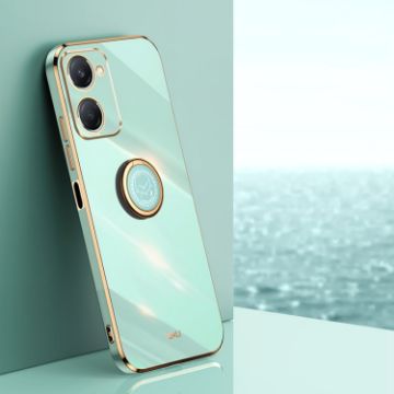 Vivo Y18 Mint Green TPU Shockproof Case with Ring Holder - 1