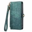 Samsung Galaxy M33 Geometric Zipper Wallet Leather Phone Case (Green) - 2