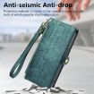 Samsung Galaxy M33 Geometric Zipper Wallet Leather Phone Case (Green) - 5