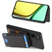 Realme C21 Carbon Fiber Wallet Stand Phone Case - Black - 5
