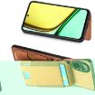 Realme 8 5G Carbon Fiber Wallet Stand Phone Case - Brown - 5