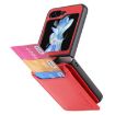 Samsung Galaxy Z Flip6 Red Leather Ring Wallet Phone Case - 4