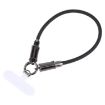 USB-C to Type-C Data Cable Lanyard, 30cm - Black Braid - 1