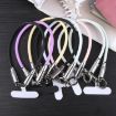 USB-C to 8 Pin Data Cable Lanyard, 30cm Black Braid - 3
