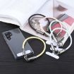 USB-C to 8 Pin Data Cable Lanyard, 30cm Black Braid - 5