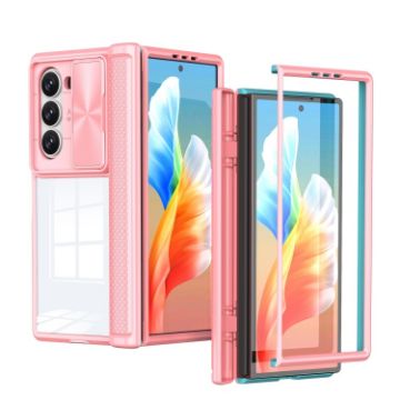 Samsung Galaxy Z Fold6 5G Transparent Tempered Glass Case (Pink Cyan) - 1