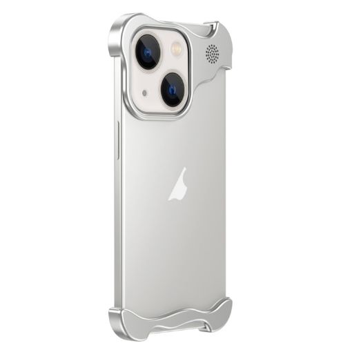 iPhone 13 Aromatherapy Alloy Frameless Phone Case - Silver - 1