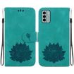 Nokia G22 Green Lotus Embossed Leather Phone Case - 1
