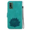 Nokia XR21 Lotus Embossed Leather Phone Case - Green - 3