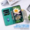 Nokia XR21 Lotus Embossed Leather Phone Case - Green - 4