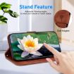 Nokia XR21 Lotus Embossed Leather Phone Case - Brown - 5