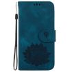 Nokia G42 Lotus Embossed Leather Phone Case - Dark Blue - 2