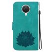 Green Lotus Embossed Leather Case for Nokia G10/G20 - 3