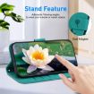 Nokia C32 Lotus Embossed Leather Phone Case - Green - 5