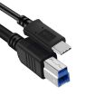 USB-C to USB3.0 Printer Extension Cable, 1m - Black - 1