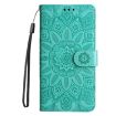 Sony Xperia 10 VI Green Sunflower Leather Phone Case - 2