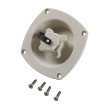 RV Camper Trailer Water Inlet Fill with Screws - White - 1