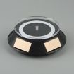 14cm Solar Spinning Display Stand with LED Light - Black Transparent - 1