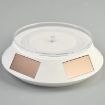 14cm Solar Spinning Display Stand with LED Light - White Transparent - 1