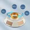 14cm Solar Spinning Display Stand with LED Light - White Transparent - 4