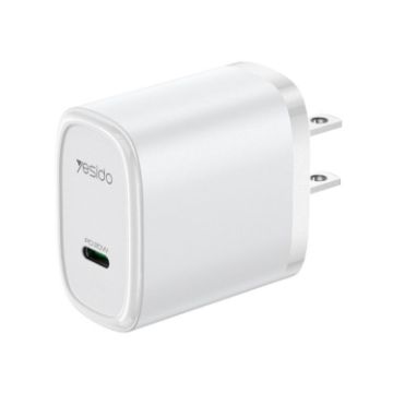 Yesido YC11U 20W PD USB-C Fast Charger - US Plug (White) - 1