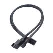 Computer PWM Temperature Control Cooling Fan Extension Cable - 1 In 2 - 1