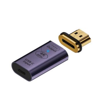 Type-C Female to HDMI 2.0 Male Converter Adapter 4K 60Hz HD Magnetic Plug - 1