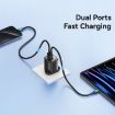 USAMS CC231 30W USB+USB-C Dual Port Charger, UK Plug (Black) - 5