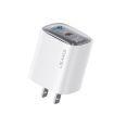 USAMS CC230 30W USB+USB-C Dual Port Charger - US Plug (White) - 1