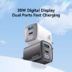 USAMS CC230 30W USB+USB-C Dual Port Charger - US Plug (White) - 2