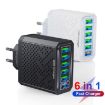 6-Port USB Travel Charger Power Adapter - Black AU Plug - 2