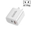 PD30W USB-C/Type-C + QC3.0 Dual Port Charger, AU Plug - 1