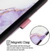 Marble Pattern Flip Leather Phone Case for vivo Y100/Y200e - White Purple - 4