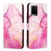 Marble Pattern Flip Leather Phone Case for vivo Y33s/Y21/Y21s - Pink Purple Gold - 2
