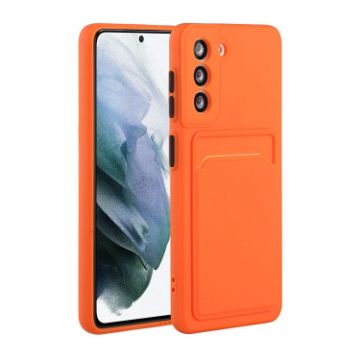 Samsung Galaxy S24+ Orange Shockproof TPU Phone Case with Card Slot - 1