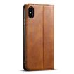 Suteni J02 Oil Wax Wallet Leather Phone Case for iPhone X/XS - Brown - 3