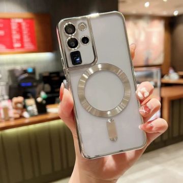 Samsung Galaxy S20 Ultra 5G MagSafe Electroplating TPU Phone Case Silver - 1