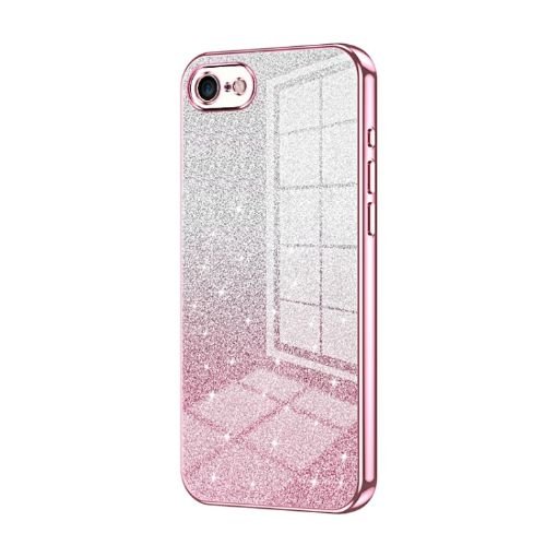 iPhone SE 2022/2020/8/7 Pink Glitter Electroplated Case - 1