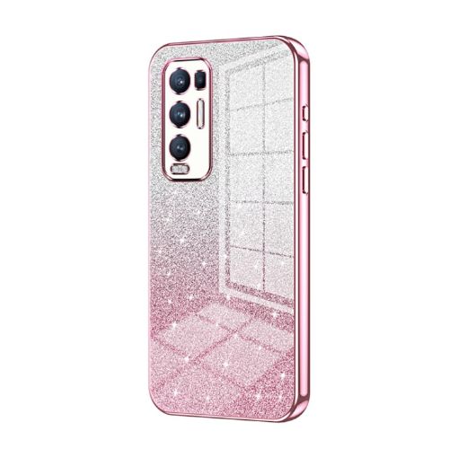 OPPO Reno5 Pro+ Pink Glitter Electroplated Phone Case - 1
