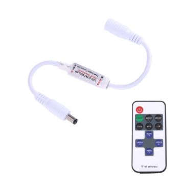 Mini LED Controller with RF Remote Control, DC 5-24V - White - 1