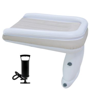 Outdoor Travel Baby Inflatable Bed Children Car Rear Folding Bed Gray+Inflator - 1