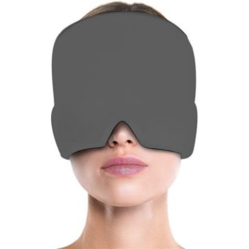 Gel Ice Hood Cooling Eye Mask Hot and Cold Compress Headband Gray - 1