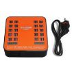 WLX-840 200W 40 Ports USB Charging Station, UK Plug - Black+Orange - 5