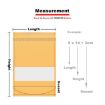 50 PCS Zipper Self Sealing Kraft Paper Bag with Window Stand Up - 6