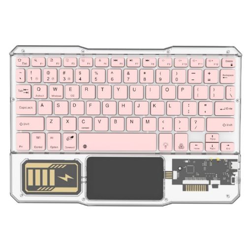 KB-333 RGB Backlit Wireless Bluetooth Keyboard (Pink) - 1