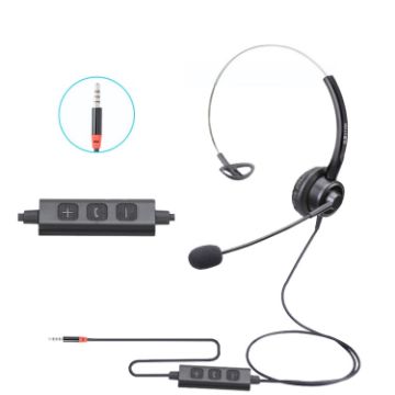 VT200 Single Ear Telephone Headset with Mic - 3.5mm Plug - 1