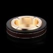 HONEST Cigar Ashtray Metal Cowhide Leather Black+Black - 2