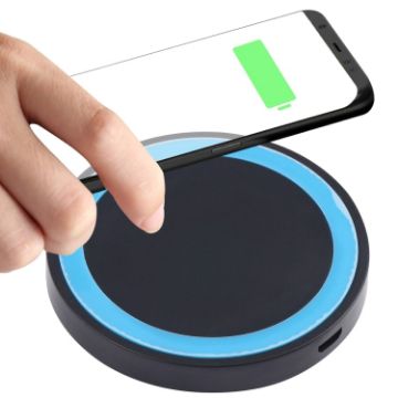 Universal QI Wireless Charging Pad (Black + Blue) - 1