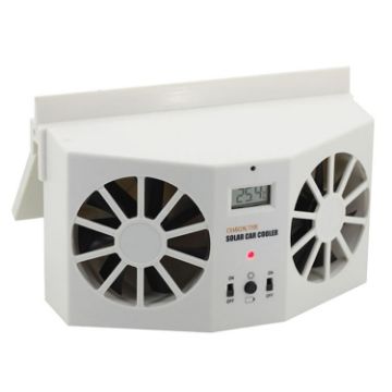 Solar Powered Car Auto Air Vent Cooler Fan with Temperature Display - 1